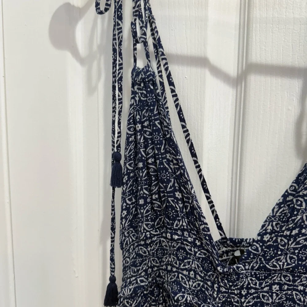 Lulu's Indigo and White Patterned Dress - Picture 5 of 5